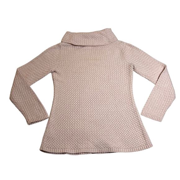 Dana Buchman Cowl Neck Basket Weave Knit Sweater Size Medium Cozy Casual Girly - Picture 2 of 7